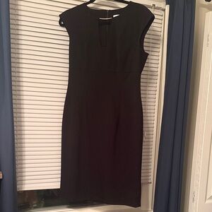 Calvin Klein Black Cap Sleeve Midi Dress